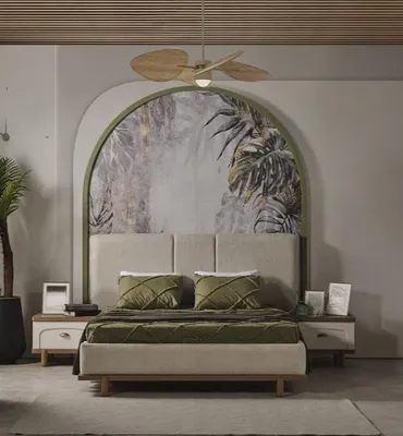 Produktbild von Schlafzimmer Set Luxus Designer Bett + 2x Nachttische Holz Modern Komplettes