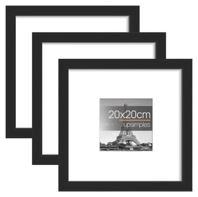 3er-Set Bilderrahmen 20x20 cm, schwarz, für Fotos & Poster