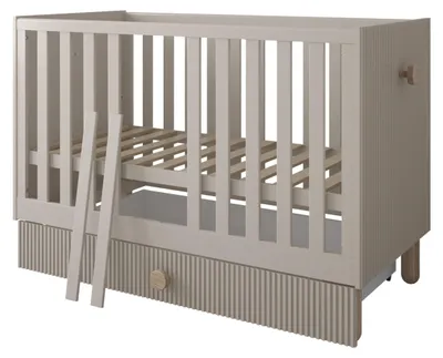 Obrázok produktu pre Detská postieľka LOFT kašmírová 2v1 120x60 cm so zásuvkou a bočnicou