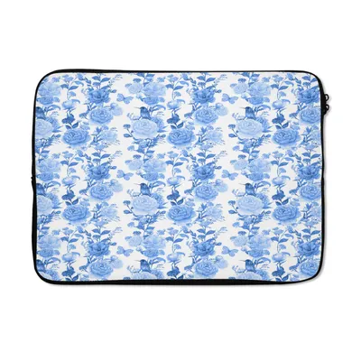 Produktbild von MuchoWow® Laptop Hülle 13 Zoll Blumen - Rosen - Blau Laptoptasche - Laptophülle - Sleeve - Rundumschutz