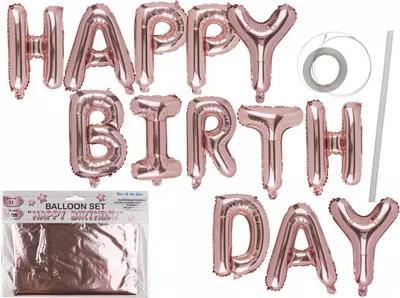 Produktbild von Folien-Luftballons rosa HAPPY BIRTHDA