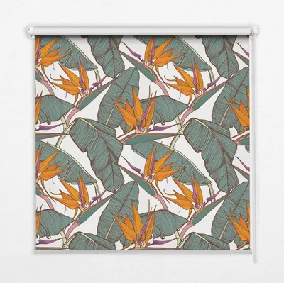 Produktbild von Seitenzug-Rollo Fensterrollo Jalousie - Lichtdurchlässig Springrollos - 70x140 cm - Blumen und Blätter
