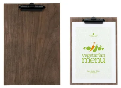 Menuhalter A4 Klemmappe Walnuss 33x23x2,2 cm