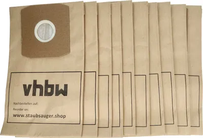 Produktbild von vhbw 10x Staubbeutel kompatibel mit Clatronic BS 1212 Staubsauger - 27,5cm x 16,5cm Sandfarben