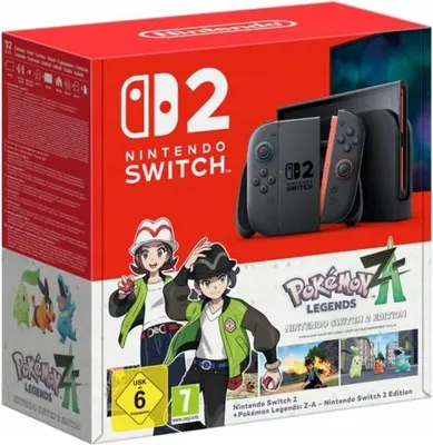 Obrázok produktu pre Nintendo Switch 2 + Pokémon Legends: Z-A: Switch 2 Edition, Nintendo Switch 2, Čierna, Analógový/digitálny, D-pad, Tlačidlo domov, Tlačidlo ponuky, Tlačidlo vypnutia, Tlačidlá, LCD