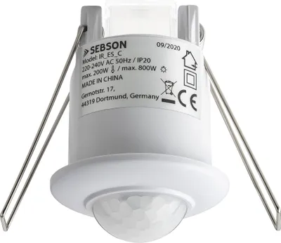 Produktbild von Bewegungssensor Unterputz 360° Einbau Decken Montage Infrarot Sensor SEBSON
