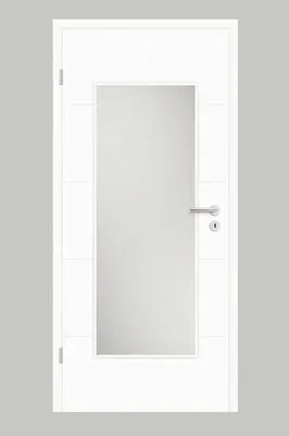 Produktbild von Pertura Zimmertür Tilda 10 Design weiß lackiert (ähnlich RAL 9003) 86x198,5 cm Links mit Lichtausschnitt HD (ohne Glas)