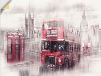 Produktbild von ARTland Wandbild, selbstklebend London Westminster Collage Größe: 120x90 cm