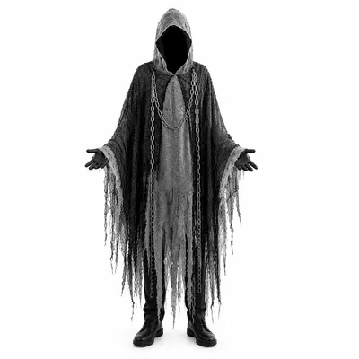 Immagine prodotto di Costume da Sensenmann per adulti – Mantello nero per Halloween con catena