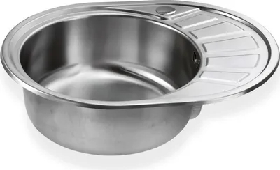 Produktbild von Edelstahl Spüle "Calypso SL" - Rundes Einbauspülbecken mit rechtsseitiger Abtropffläche