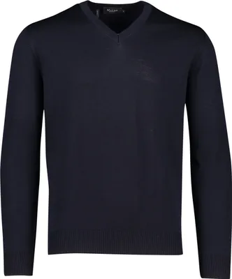 Obrázek produktu pro March svetr s výstřihem do V tmavě modrá jednobarevná Vlna