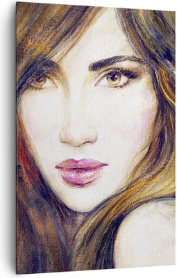 Produktbild von Bild auf Leinwand - Leinwandbild - Einteilig - Frau Gesicht Lippen - 80x120cm - Wand Bild - Wanddeko - Wandbilder - Leinwanddruck - Wanddekoration - Leinwand bilder - Wandbild - PA80x120-3986