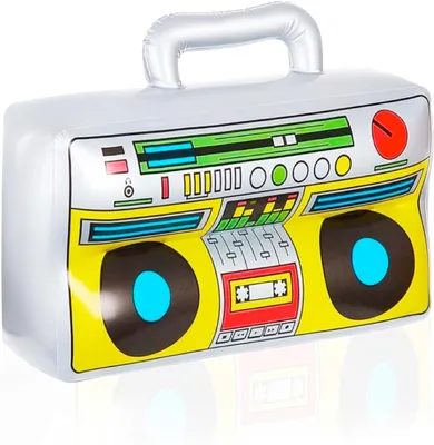 Produktbild von Aufblasbares Partyzubehör Aufblasbarer Retro Ghettoblaster Radio Walkman 80er 90er Party, 45 x 42 cm