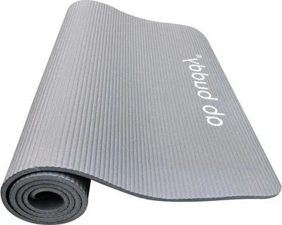 Productafbeelding van Grote extra brede antislip oefening yoga aerobic pilates mat - voor sportschool of thuis - grijs Yogamat