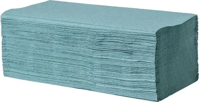 Produktbild von Tissue24 Falthandtücher grün V-Falz – 5000 Blatt | Recycling TAD 1-lagig | Für Waschraum, Küche & Gewerbe