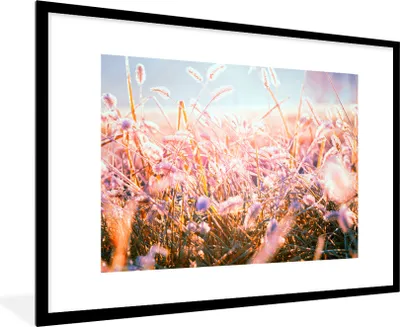 Produktbild von MuchoWow® Gerahmtes Poster Winter - Eis - Sonne 90x60 cm - Poster mit Schwarzem Bilderrahmen Wandposter Rahmen Foto Bilder - Wanddekoration - Fotos