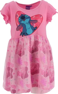 Produktbild von Lilo & Stitch Kinderkleid Pink Mädchen Kleid 4 Jahre