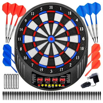 Zdjęcie produktu dla Tarcza dart elektroniczna tablica MatePro Magnum, zasilacz USB-C lub baterie, 6 rzutek, 4  wyświetlacze z ochroną, 1-16 graczy, 27 gier, 243 warianty