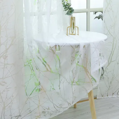 Imagen del producto de Cortina de voile con estampado floral, 175x140 cm