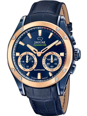 Produktbild von Jaguar Herren Multifunktion Leder Sport Elegant Uhr blau Connected UJ960/1