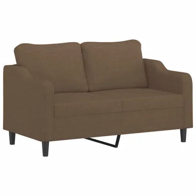 Image de vidaXL Canapé 2 places brun 140 cm Tissu
