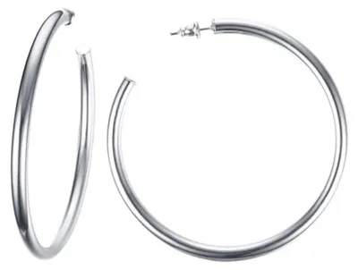 Produktbild von Creolen Ohrringe groß: Ohrstecker aus Edelstahl Silber