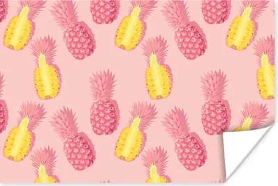 Produktbild von MuchoWow® Poster Sommer - Ananas - Gelb - Rosa 120x80 cm - Bilder