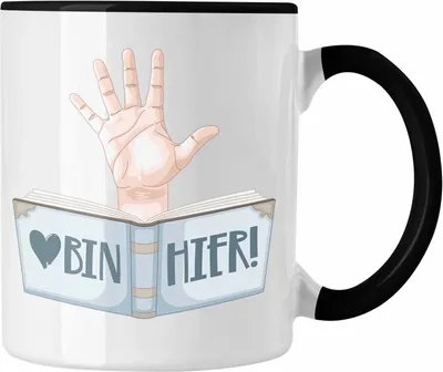 Produktbild von Trendation - Lesen Tasse Geschenk Leseratte Bücherwurm Buch (Schwarz)