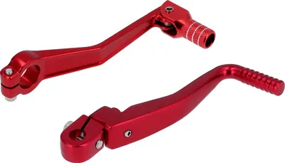Produktbild von Set: Kickstarterhebel + Fußschalthebel klappbar - Rot eloxiert
