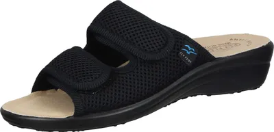 Produktbild von Fly Flot Damen Hausschuh Mesh Pantolette Klettverschluss, Größe:41 EU, Farbe:Schwarz