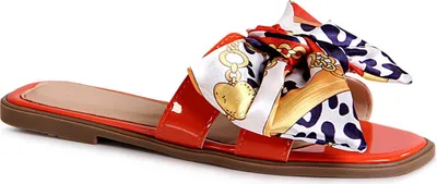 Produktbild von topschuhe24 2124 Damen Pantoletten Sandalen Schleife, Farbe:Orange, Größe:38 EU