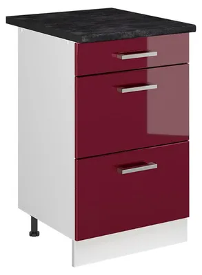 Obrázok produktu pre Kuchynská spodná skrinka Vicco R-Line Červený vysoký lesk/biely 50 cm antrasiitti työtaso, Model 69731