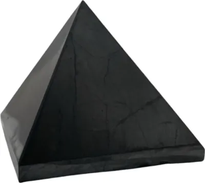 Produktbild von CHONIT Shungit Pyramide 4cm in schwarz, Schungit Stein bzw. Shungit Kristall Pyramide, Chakra Steine als Heilungspyramide und Schutz