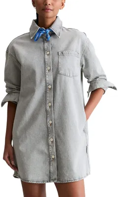 Produktbild von Marc OߴPolo Denim Damen Jeanskleid aus Baumwolle Oversized Fit, Grau (Light