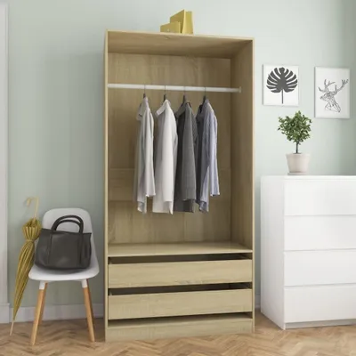 Produktbild von Kleiderschrank Sonoma-Eiche 100x50x200 cm Holzwerkstoff , Kleiderschränke Design 2024