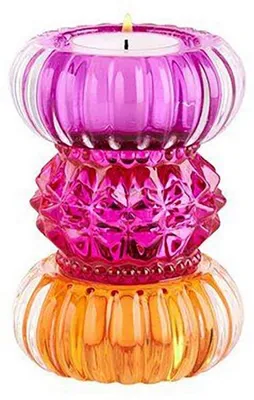 Produktbild von Gift Company Kerzenhalter Sari Rund Orange Pink Lila