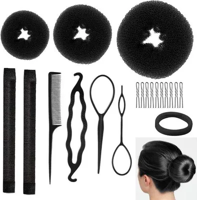 Immagine prodotto di Set per acconciature 21 pezzi - Accessori per capelli da donna - Trecce e chignon - Acconciature eleganti e facili da realizzare - Comodi e sicuri
