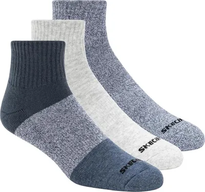 Produktbild von Skechers 3pk Mens Qtr Colorbloc Socks S118998-BLU