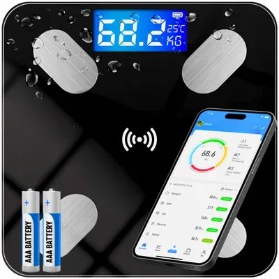 Produktbild von Smart+ Badezimmerwaage 180 kg mit Bluetooth, 25 Funktionen, Genauigkeit 100 g
