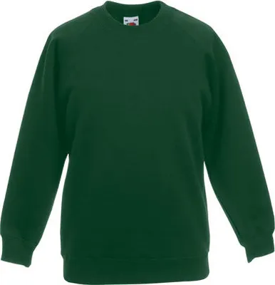 Produktbild von Fruit of the Loom - Kids  Raglan Sweat - Bottle Green - 152