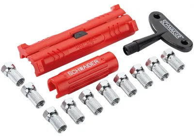 Produktbild von Schwaiger ABISET30531, F-Typ, Schwarz, Rot, Silber, Sichtverpackung, 10 Stück(e)