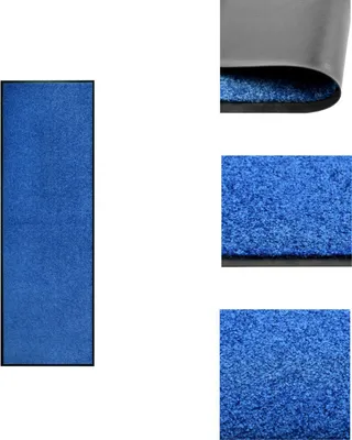 Image de vidaXL Tapis de sol Lavable Bleu 60x180 cm - Tapis de sol