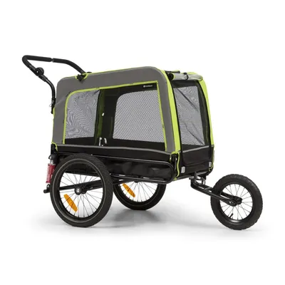 Produktbild von Hundefahrradanhänger Focus – 600D Oxford Grün – 2-in-1 Hundebuggy – Faltbar – Hundeanhänger – Für Hunde bis 40kg