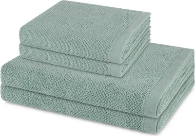 Produktbild von Möve Bliss 2 X Handtuch 2 X Duschtuch im Set Extra weich und hautfreundlich, Perlstruktur mit Massageeffekt, Moderner breiter Saum mit Aufhänger