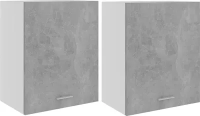 Produktbild von vidaXL Hängeschränke 2 Stk. Lyon Betongrau 50x31x60 cm Holzwerkstoff
