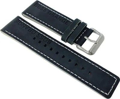 Produktbild von Hugo Boss Orange > Uhrenarmband 24mm > Leder schwarz > 1513228