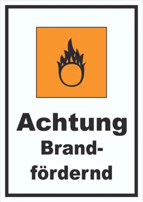 Produktbild von Schild Gefahrensymbol Brandfördernd Brand hochkant A3 (297x420mm)