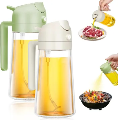 Zdjęcie produktu dla Spryskiwacz do oleju 2 w 1, szklany, pojemność 470 ml, do użytku w kuchni