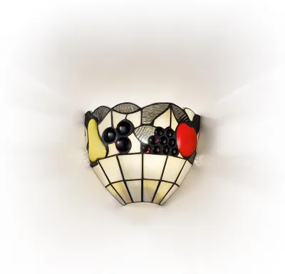 Zdjęcie produktu dla Wielokolorowa szklana lampa ścienna Tiffany H.18 Cm