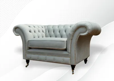 Produktbild von Chesterfield Sessel Grau Textil Neu Wohnzimmer Modern Stoff Sofas Couchen Möbel